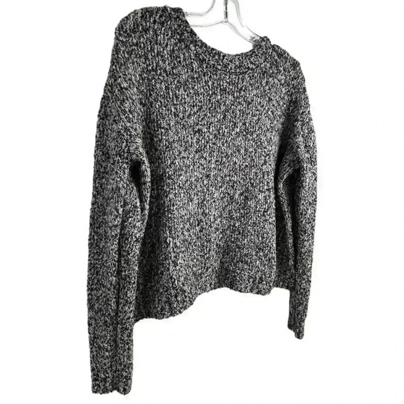 H&M Divided Women's M Black and White Marled Knit Pullover Sweater Long Sleeve - Picture 2 of 9